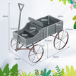 Blomsterställ – Trävagn Växtvagn Blomstervagn med metallhjul – 62 x 34 x 60 cm – Grå