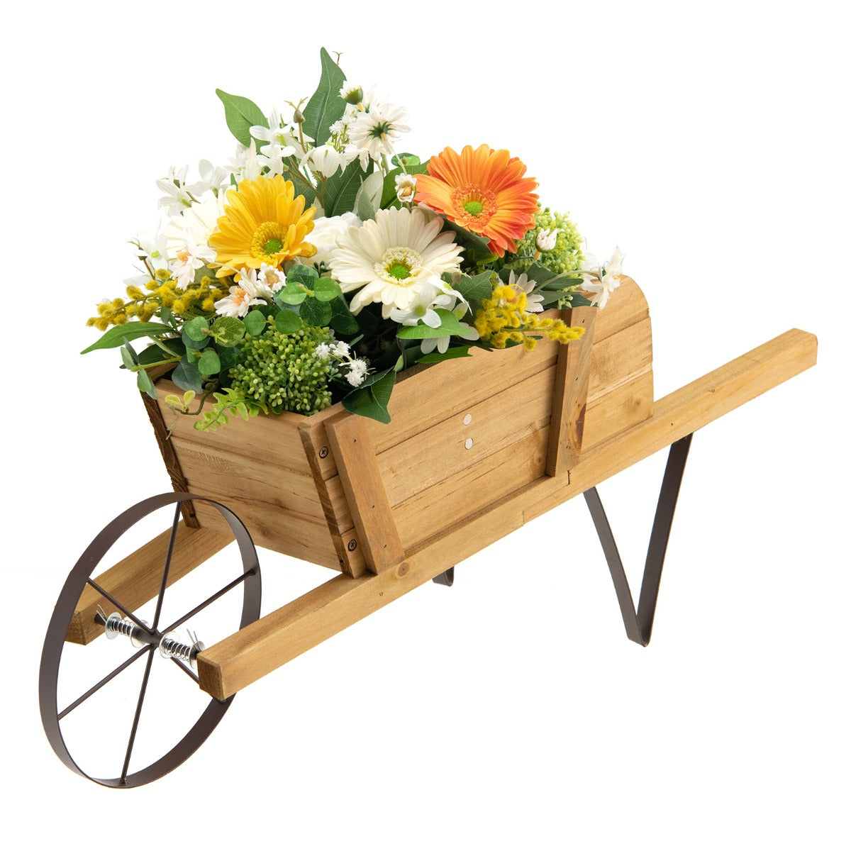 Blomstervagn – Blomskottkärra för inomhus och utomhusbruk – 69,5 x 26 x 29,5 cm – Valnöt