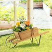 Blomstervagn – Blomskottkärra för inomhus och utomhusbruk – 69,5 x 26 x 29,5 cm – Valnöt