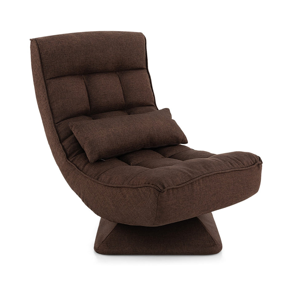 360° – roterande golvstol med ryggstöd och svankkudde Lazy Sofa – Brun