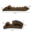 Golvstol – med ryggstöd, hopfällbar golvsäng – 175 x 55 x 20 cm – Brun