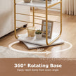 våningar – roterande bokhylla 360° roterbart boktorn med metallram och Vitt – 4 – Guld
