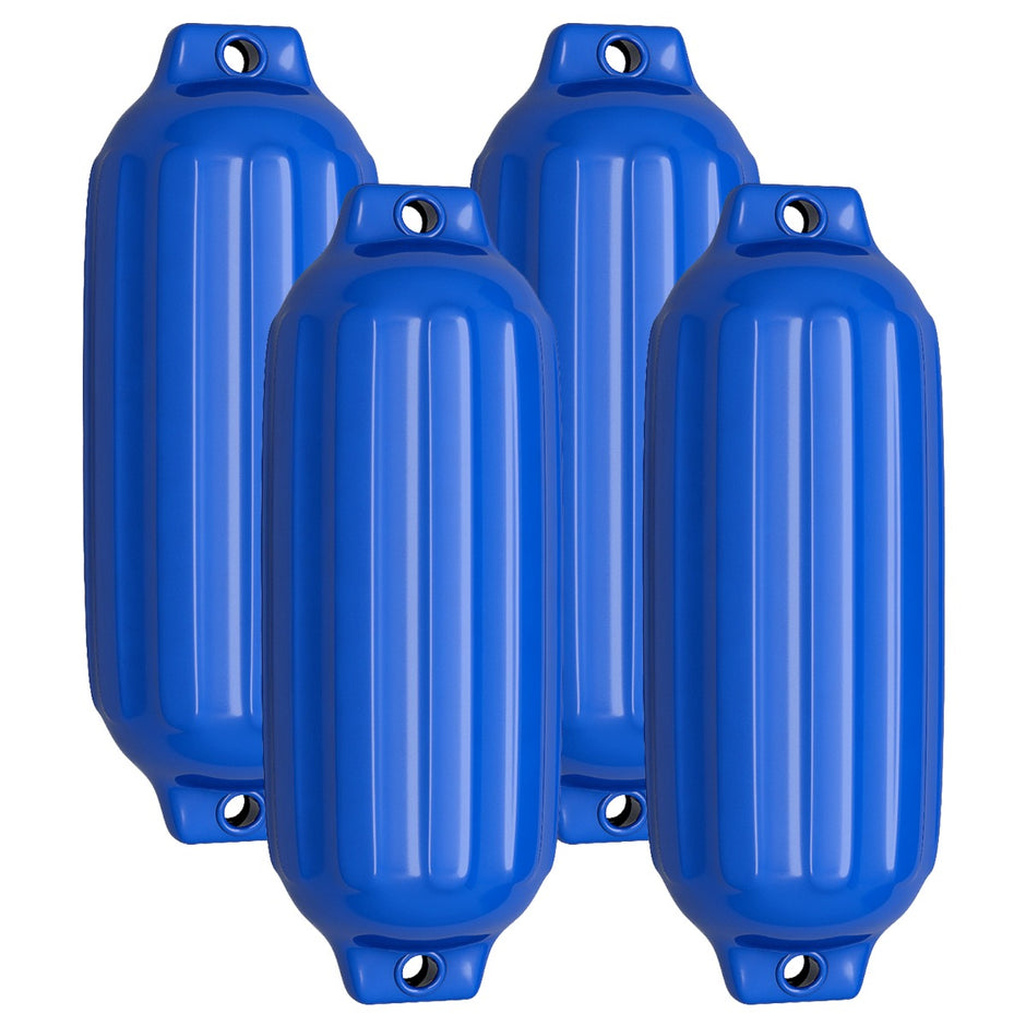 Set – med st båtskärmar, långa fendrar, kulskärmar, båtstamskydd, dockskärmar, – 4 , 58 x 16,5 cm – Blå