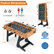 Hopbar – fotbollsspelbord med spelare och bollar poängräknare, – 22 2 2 120 cm – Natur