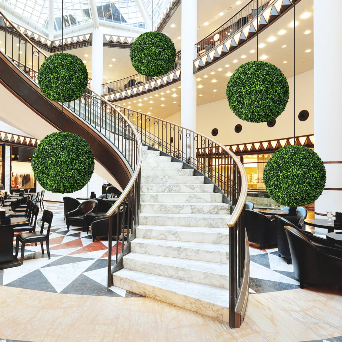 buxbombollar – buxbomkulor UV beständiga konstgjorda växtkulor – 2 48 cm – Grön