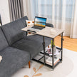 Laptopbord – med förvarings sidobord höjd och lutningsjusterbart naturligt – 80 x 40 x 95 cm – Natur
