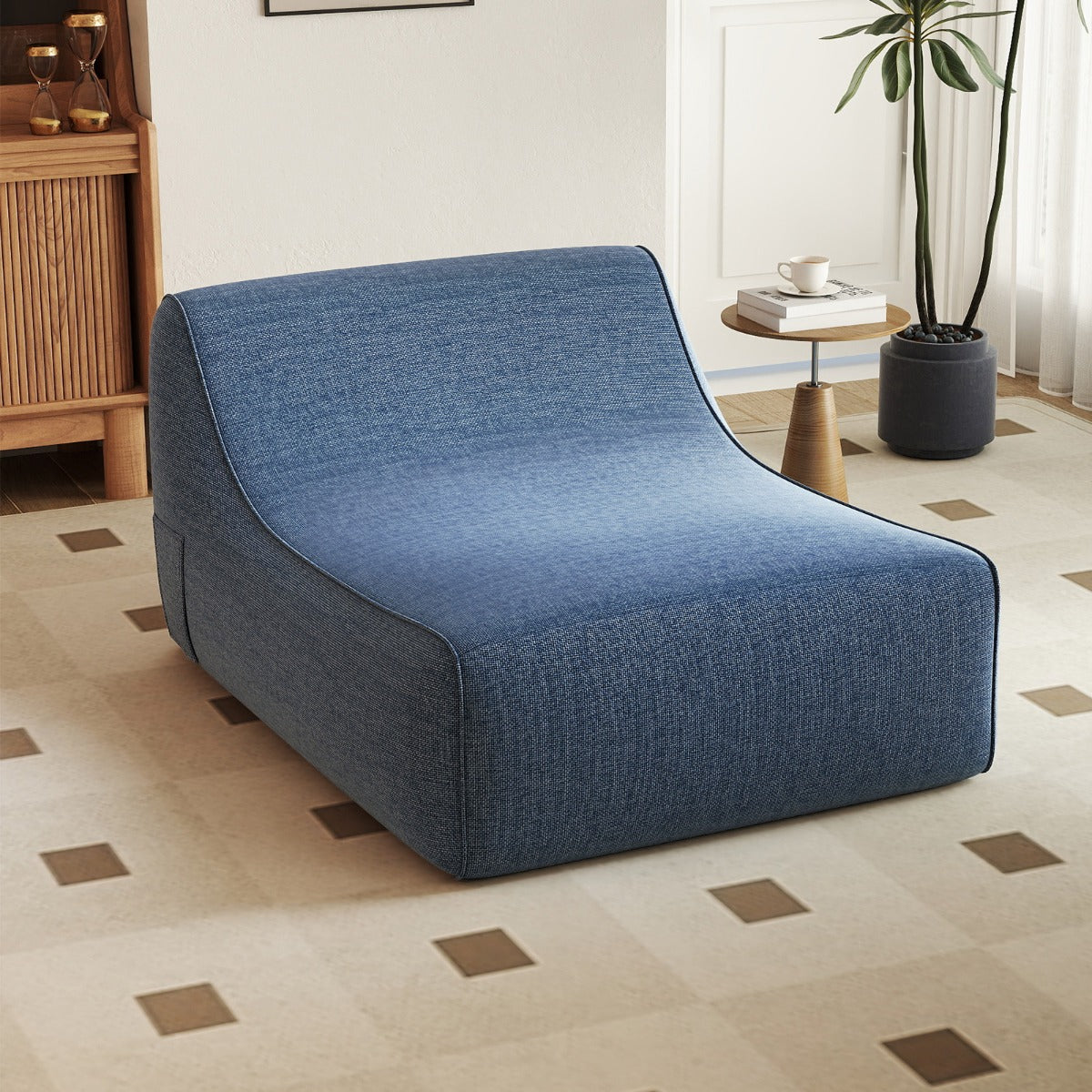 Uppblåsbar – lounge fåtölj ergonomisk lat soffa med avtagbar överdrag – Blå