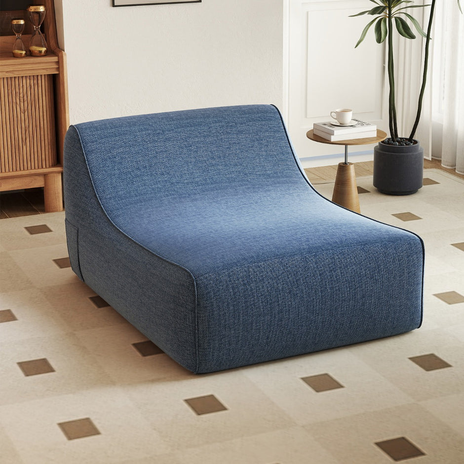 Uppblåsbar – lounge fåtölj ergonomisk lat soffa med avtagbar överdrag – Blå