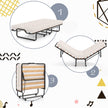 Vikbar – Säng Memoryskum Madrass Hjul För Gäster Italien – 80 x 200 Cm – Beige + Svart