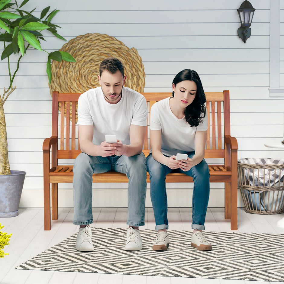 Trädbänk – för personer, träbänk med en belastning på upp till kg, sittbänk, parkbänk – 2-3 320 126 x 63 x 91 cm – Trä