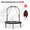 Fitmess – Trampolin Mini med höjdjusterbart handtag och motståndsband – 2 Ø 101 cm – Röd