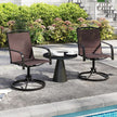 pack – 360° roterbara trädgårdsstolar med snabbtorkande tyg, terrassstolar bruna – 2 – Brun