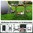 Campingkök – hopfällbart resekök med bordsskiva av aluminium – 135 x 54 x 88 cm – Svart