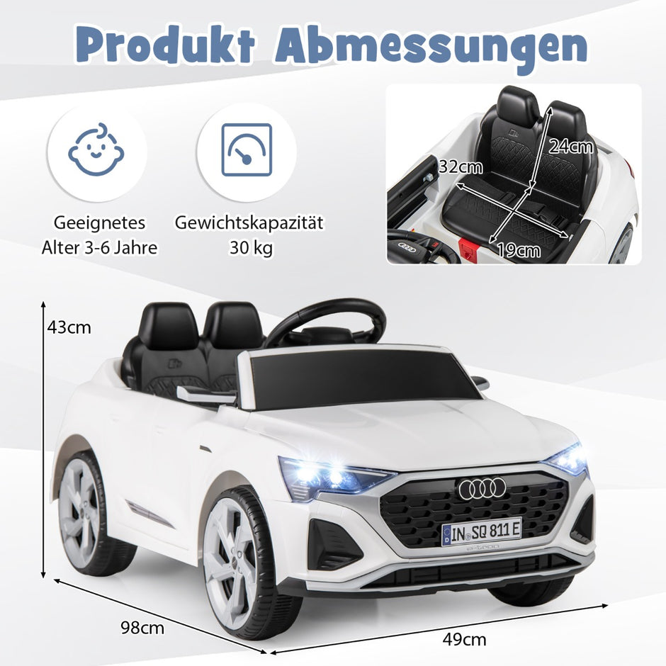 Licensierad – Audi SQ8 barnbil V elfordon med fjärrkontroll – 12 – Vit