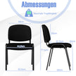 Set – med stapelbara receptionsstolar i vattenfallsits – 5 – Svart