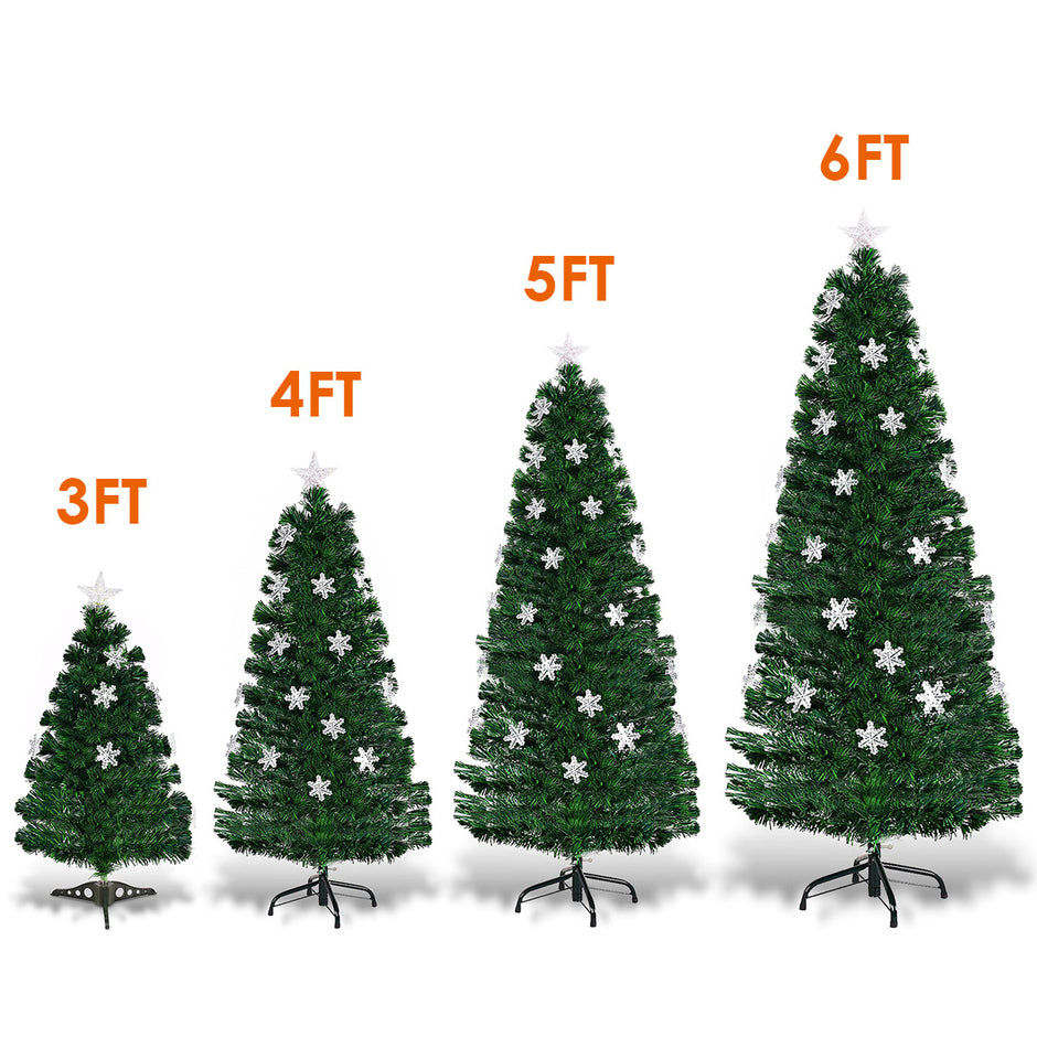 Julgran – LED Konstgjord med fiberoptisk färgväxlare – 150 cm 150 cm – Grön