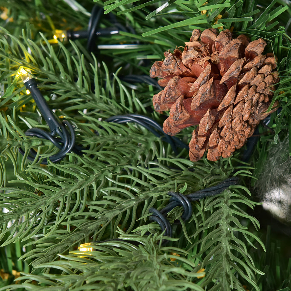 Konstgjord – julgran med LED ljus Grön – 210/225/240 cm 210 cm – Varmvit