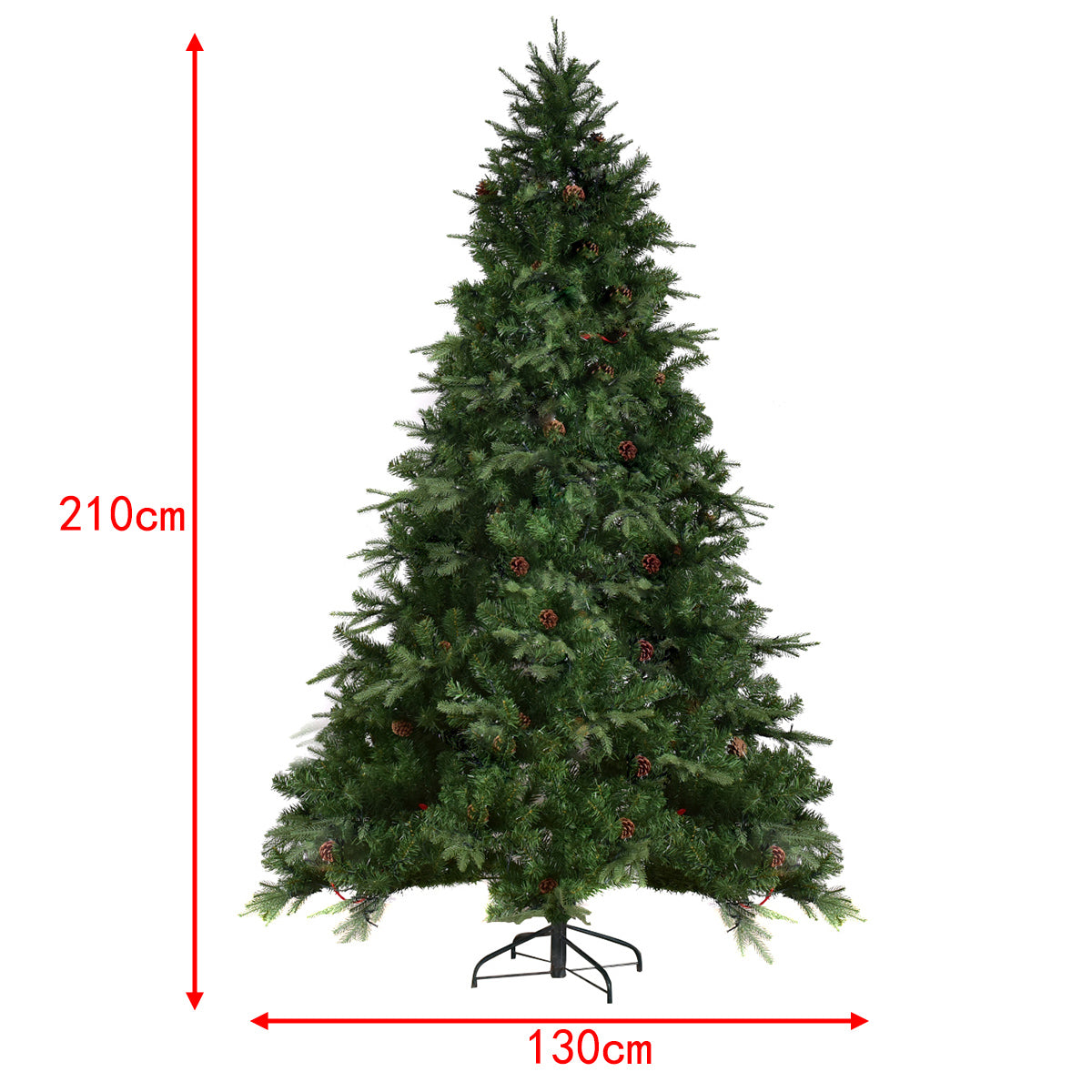 Konstgjord – julgran med LED ljus Grön – 210/225/240 cm 210 cm – Varmvit