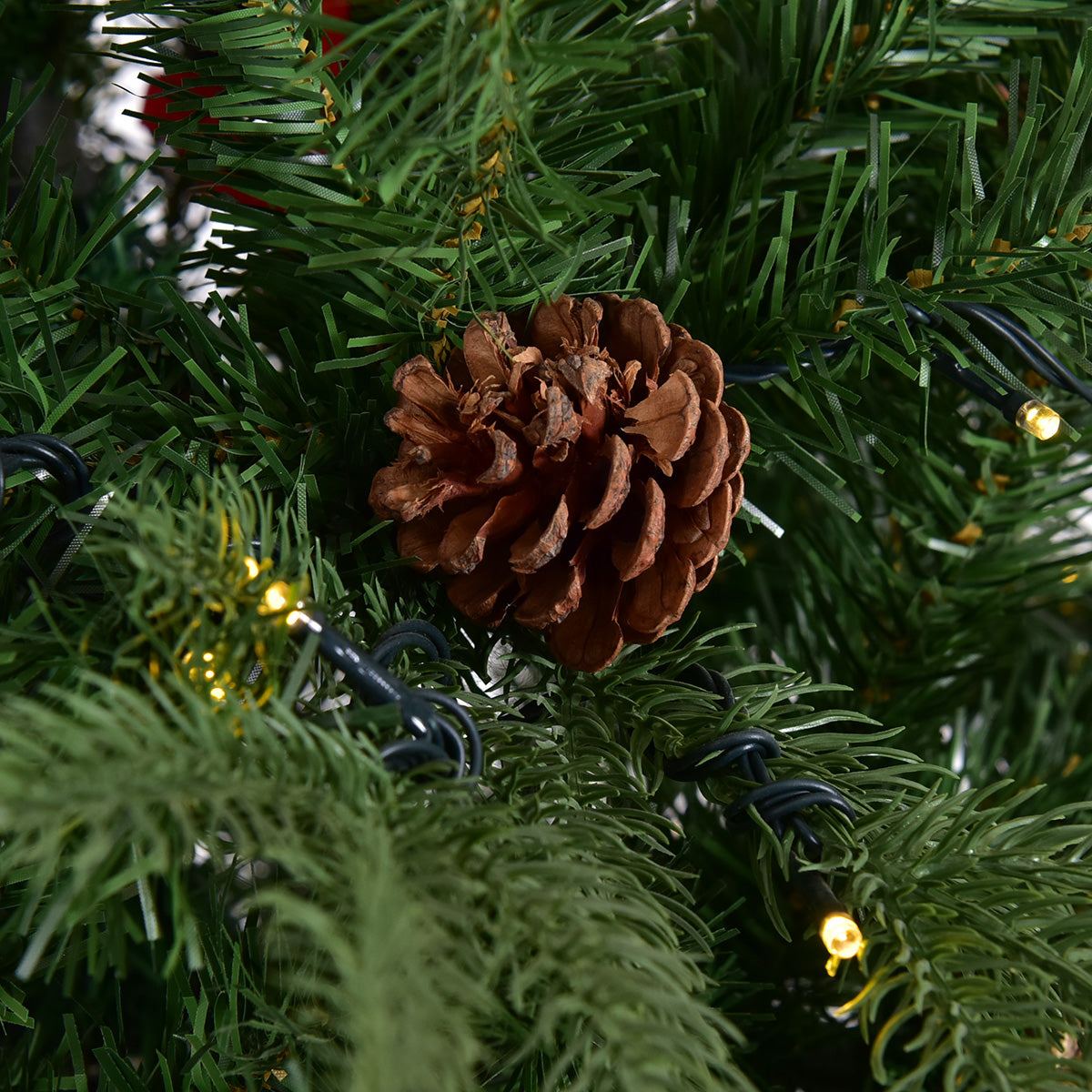 Konstgjord – julgran med LED ljus Grön – 210/225/240 cm 240 cm – Varmvit