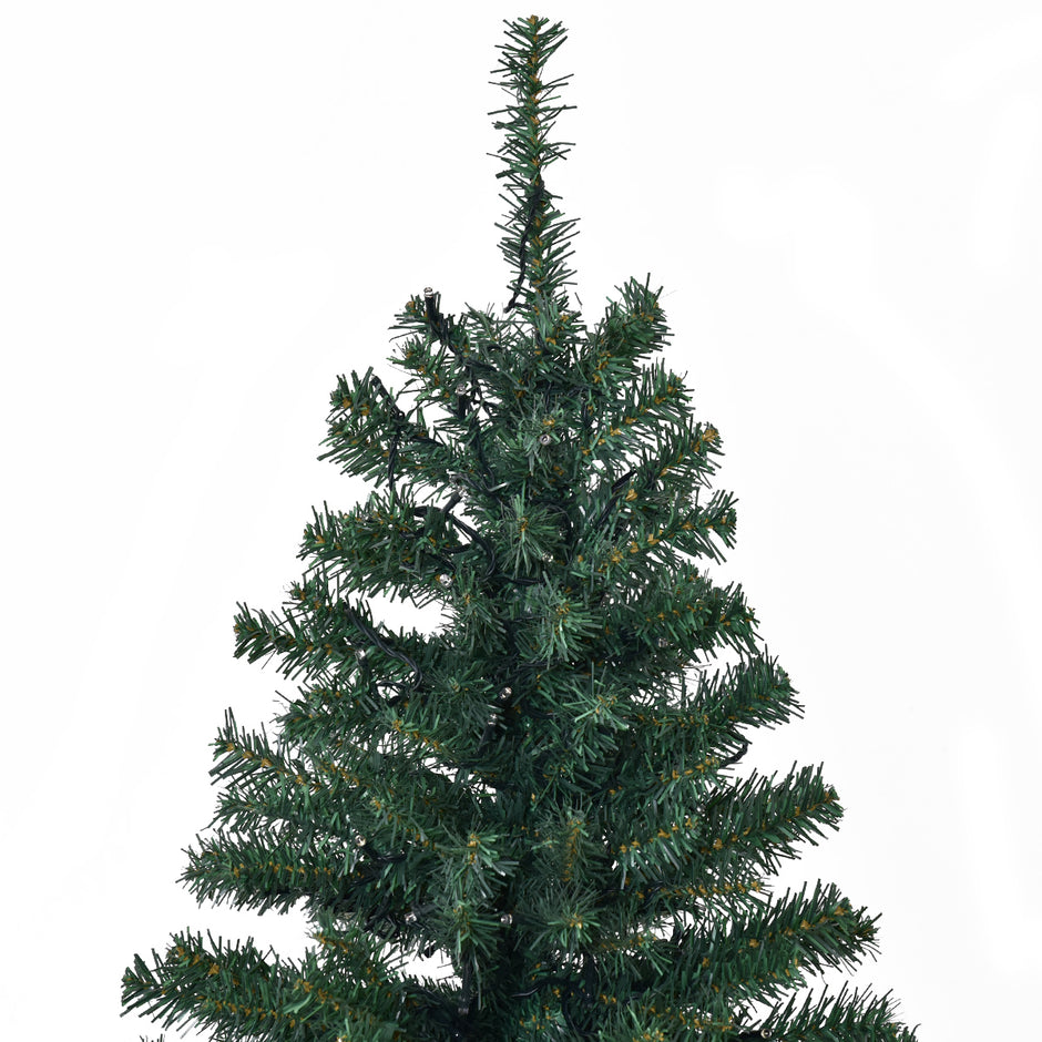 Julgran – Konstgjord med LED lampor upplyst – 210 cm – Grön