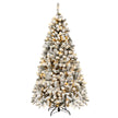 Julgran – med snö Premium PVC nålar LED ljus Konstgjorda jul – 180 cm – Grön och vit
