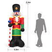 Hög – uppblåsbar jul nötknäppare soldat med LED lampor och Candy Stick Colorful – 3 2,4 m – Färgglad