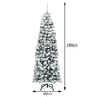 Blyertsjulgran – med snö Konstgjord metallstativ + – 180 cm – Grön och vit
