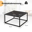 Soffbordsmarmorlook – Rektangulärt med bordsskiva av konstgjord – 70 x 70 x 40 cm – Svart