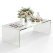 Soffbord – Glasbord U format sidobord av härdat – 108 x 50 x 35 cm – Genomskinlig