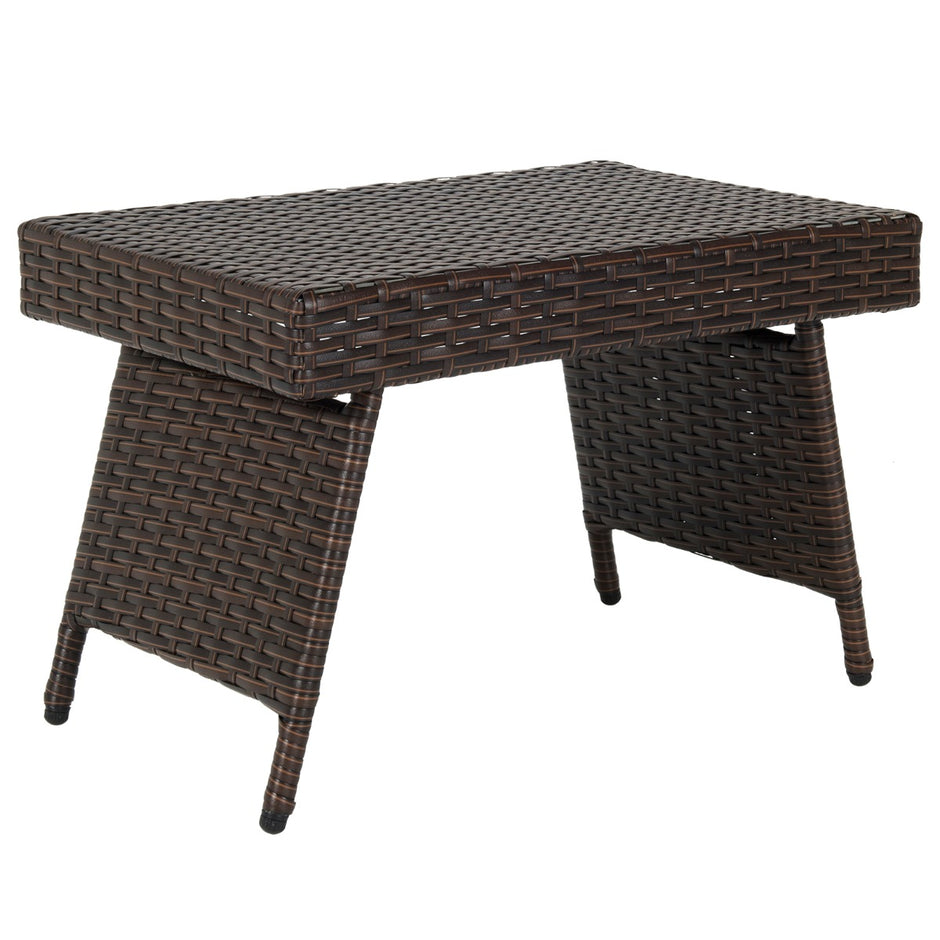 Fällbart – soffbord Utomhus sidobord med PVC platta – 60 x 40 x 40 cm – Brun