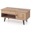 Soffbord – höjdjusterbart vardagsrumsbord sidobord med dolt fack – 100 x 50 x 46/60 cm – Natur
