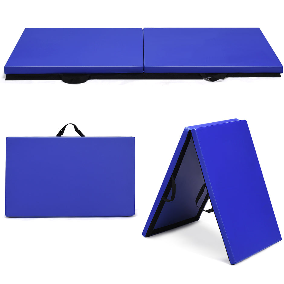 Gymnastikmatta – Mjukgolvsmatta Yogamatta Fällmatta Träningsmatta – 180 x 60 x 4 cm – Blå