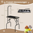 Hopfällbart – hundvårdsbord, justerbart husdjursvårdsbord, trimningsbord med slingor, – 80,5 x 46 x 76,5 cm – Svart