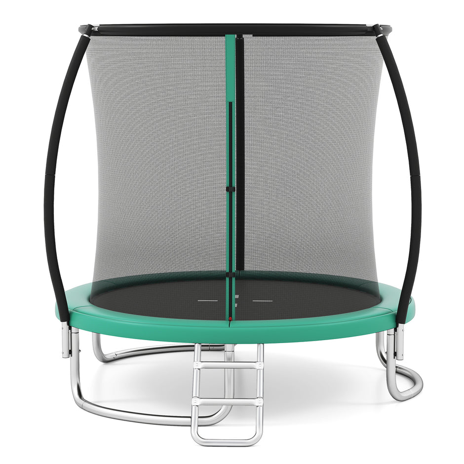 Trampolin – med stege och säkerhetsnät Rundt – Ø 244 cm – Grön
