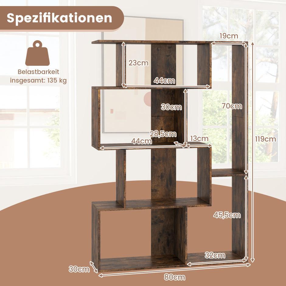 Öppen – geometrisk bokhylla kubers stor med tippskydd golvorganisatör displayhylla café – 6 – Kaffe