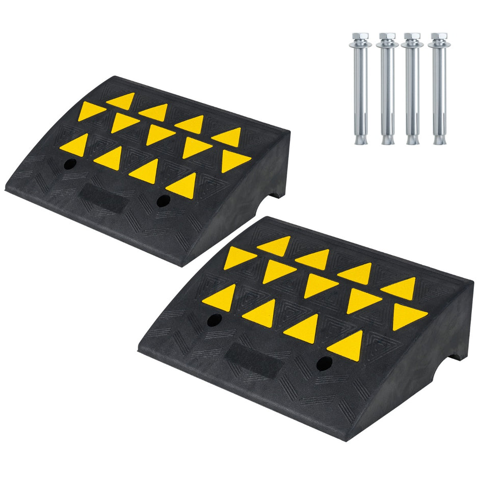 pack – helgummi tröskelramp med tons bärförmåga – 2 15 49 x 37 x 16 cm – Svart