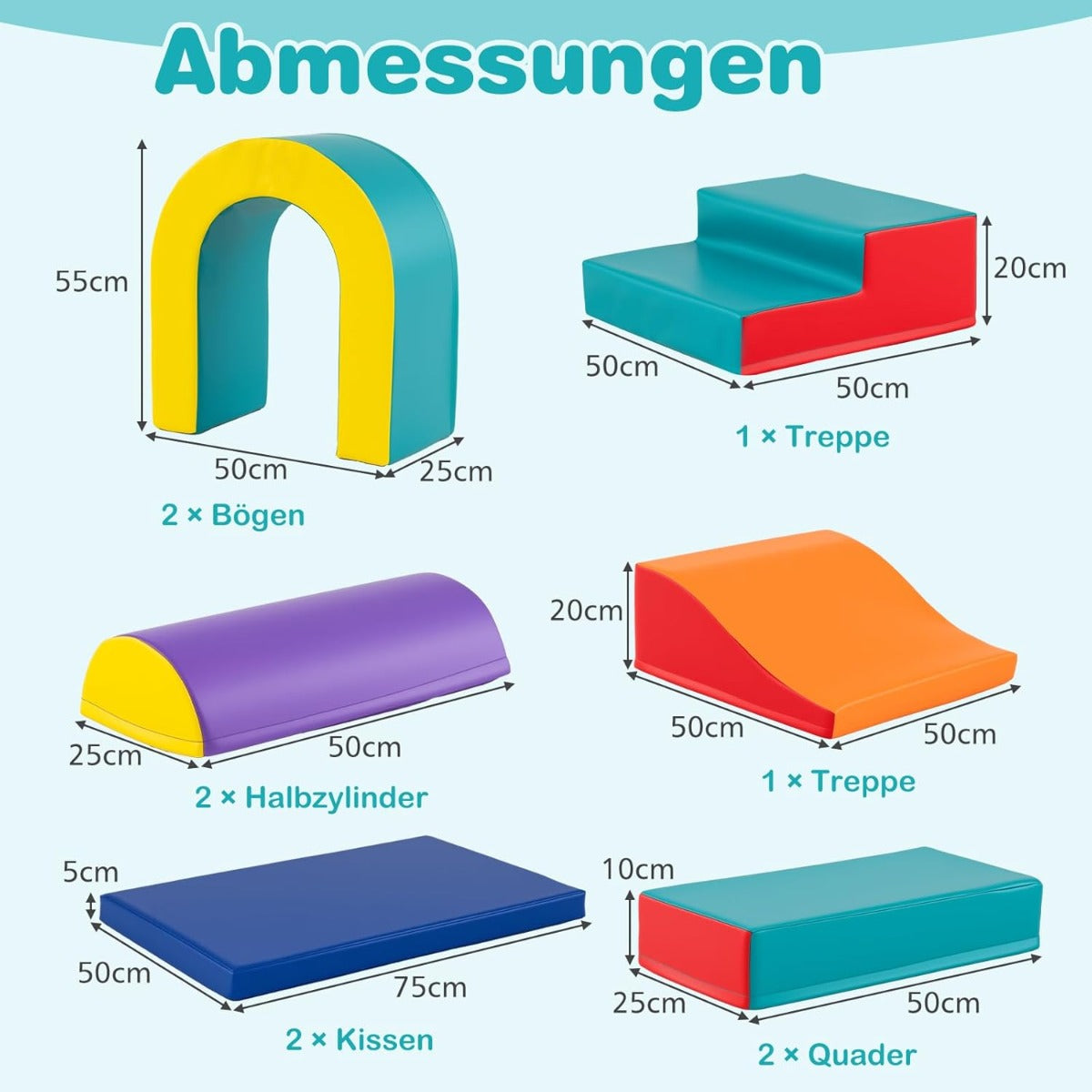 delade – skumblock mjuka byggblock för krypande klättring rutschning jätteblock gröna – 10 – Grön