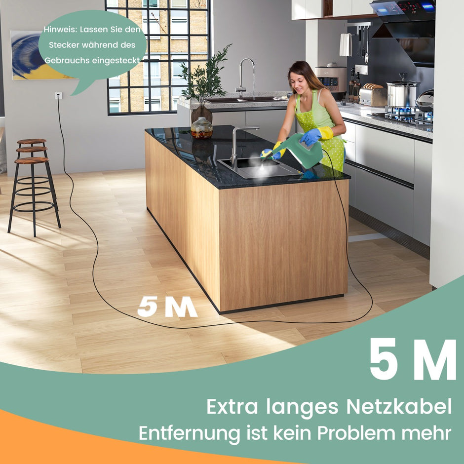 1500W – ångtvätt med tanktemperatur upp till ℃ handhållen – 400 ML 125 – Grön