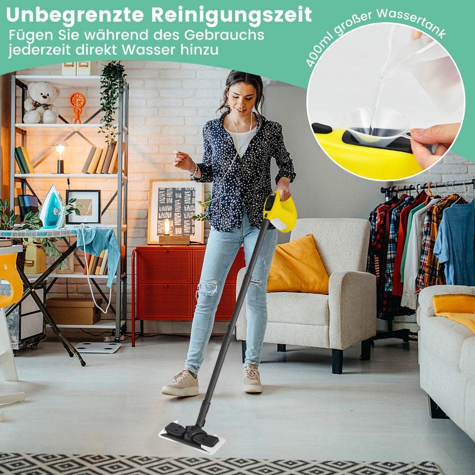 1500W – ångtvätt med tanktemperatur upp till ℃ handhållen – 400 ML 125 – Gul