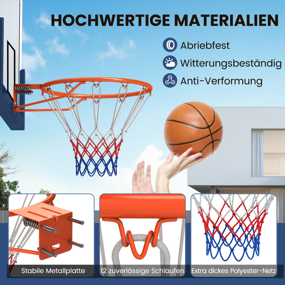 Inomhusbasketkorg – med ring och nät Mini för – Ø 45 cm – Orange