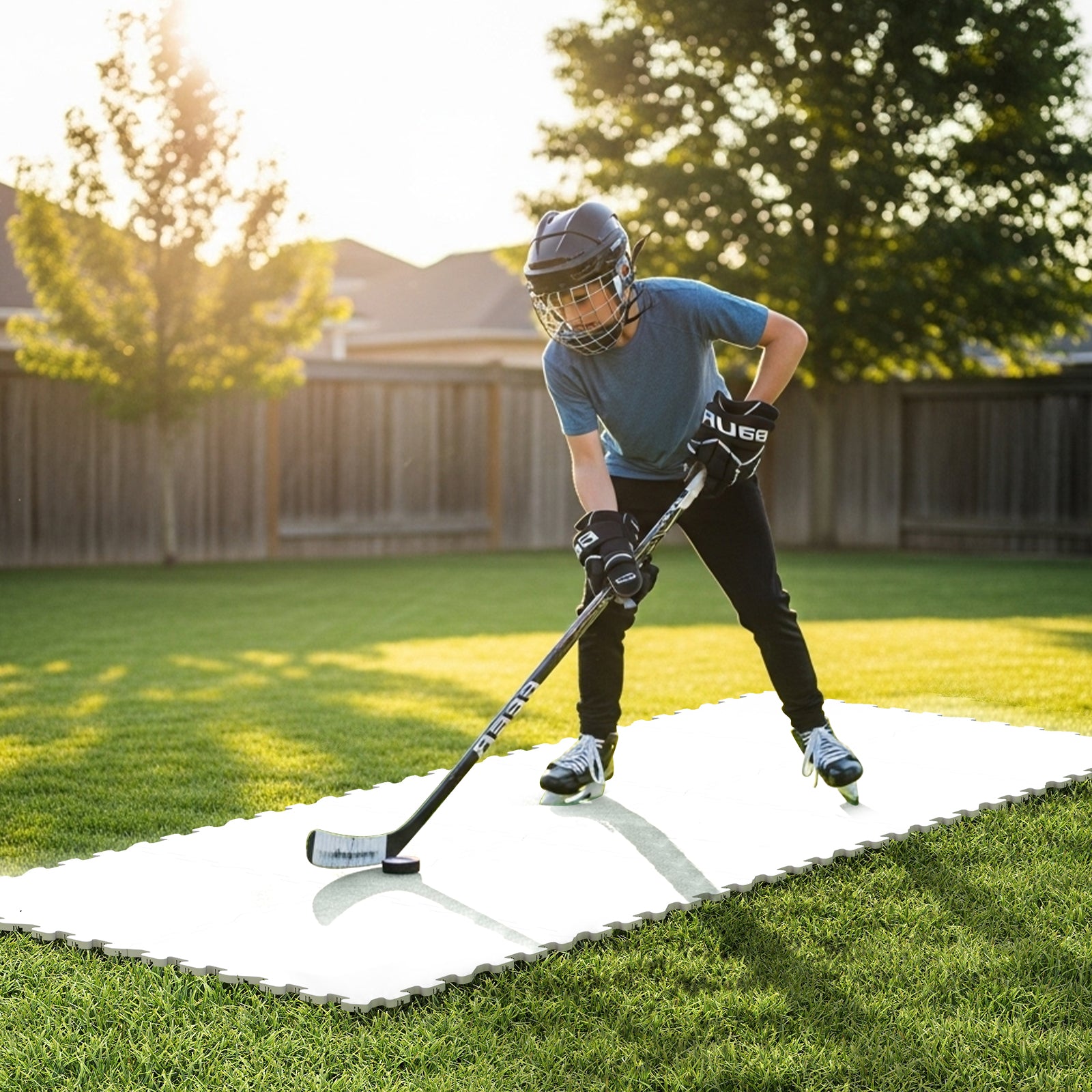 pack – Torkland Syntetiska Isplattor för Träning Hockey Golvmatta – 10 465 x 465 cm – Vit