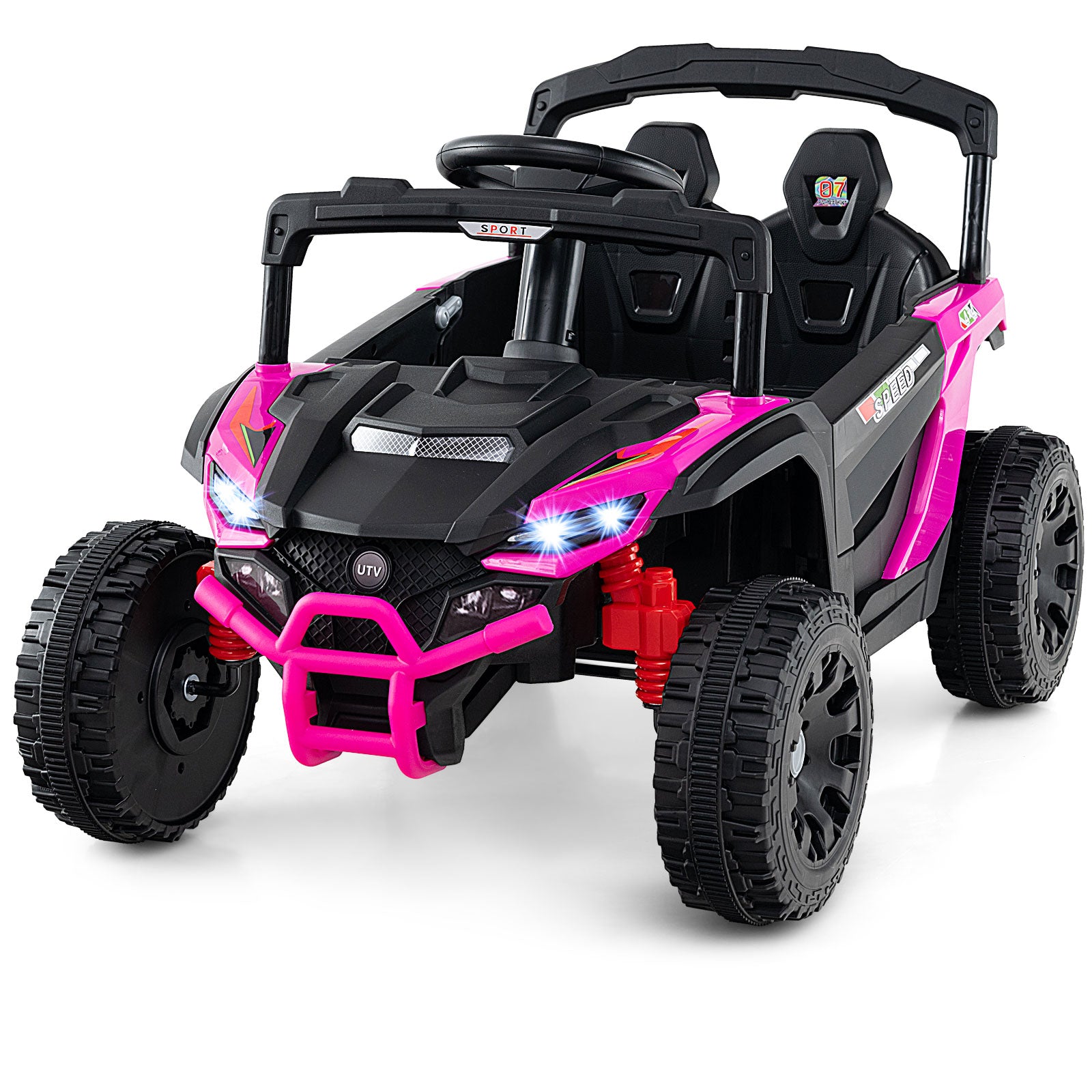 Barn – 12V elbil med fjärrkontroll Elektrisk UTV lastbil – Rosa