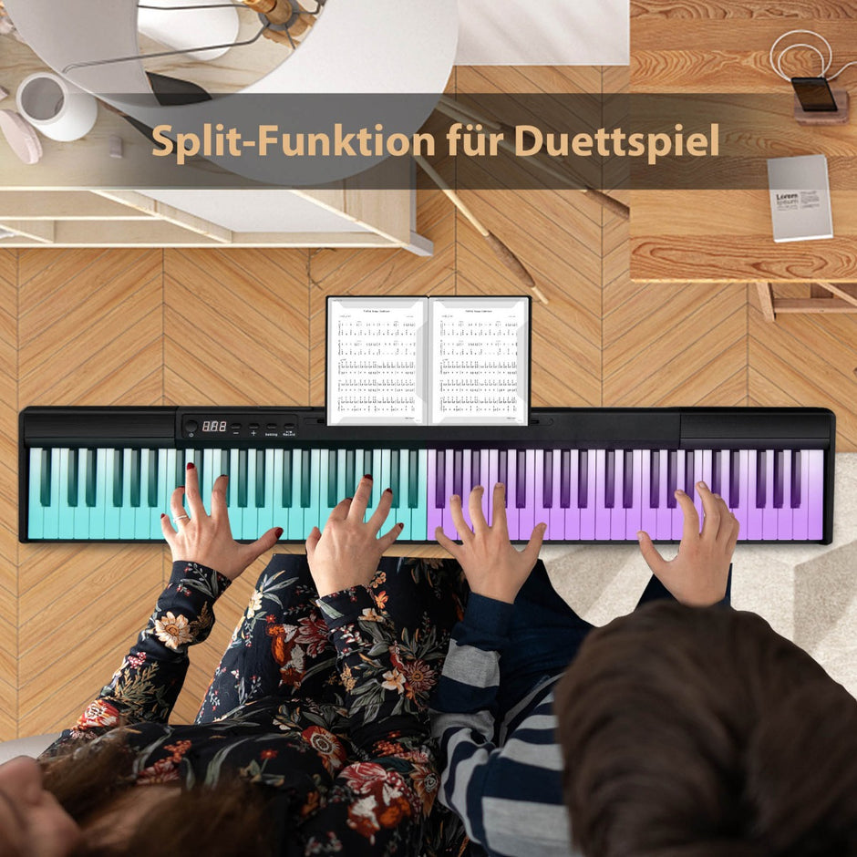 Elektronisk – klaviatur tangentbord Elektriskt piano Digital keyboard Musikinstrumentset – 88 – Svart och vit
