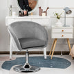Swivel – Velvet Chair Höjdjusterbar barpall med runt ryggstöd och elastisk sits – Grå