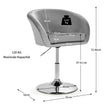 Swivel – Velvet Chair Höjdjusterbar barpall med runt ryggstöd och elastisk sits – Grå