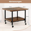 Skrivarfack – under bordet med transporthjul vånings – 2 49 x 40 x 37 cm – Rustik brun