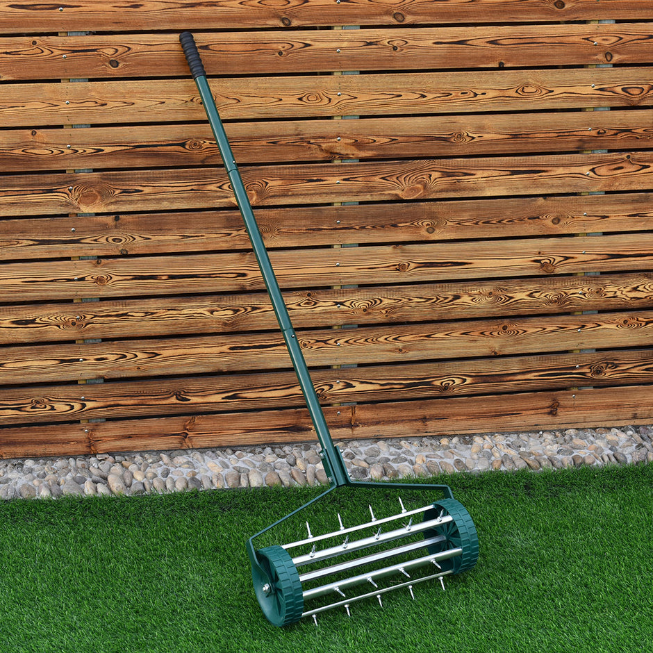 Gräsmatta – luftare rulle scarifier roller trädgård – Svart