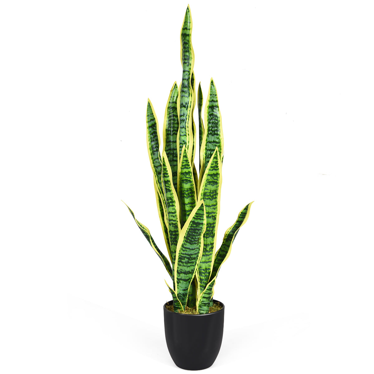 Konstgjord – ormväxt med stallkruka av agave för hem och kontor – 90 cm – Gul
