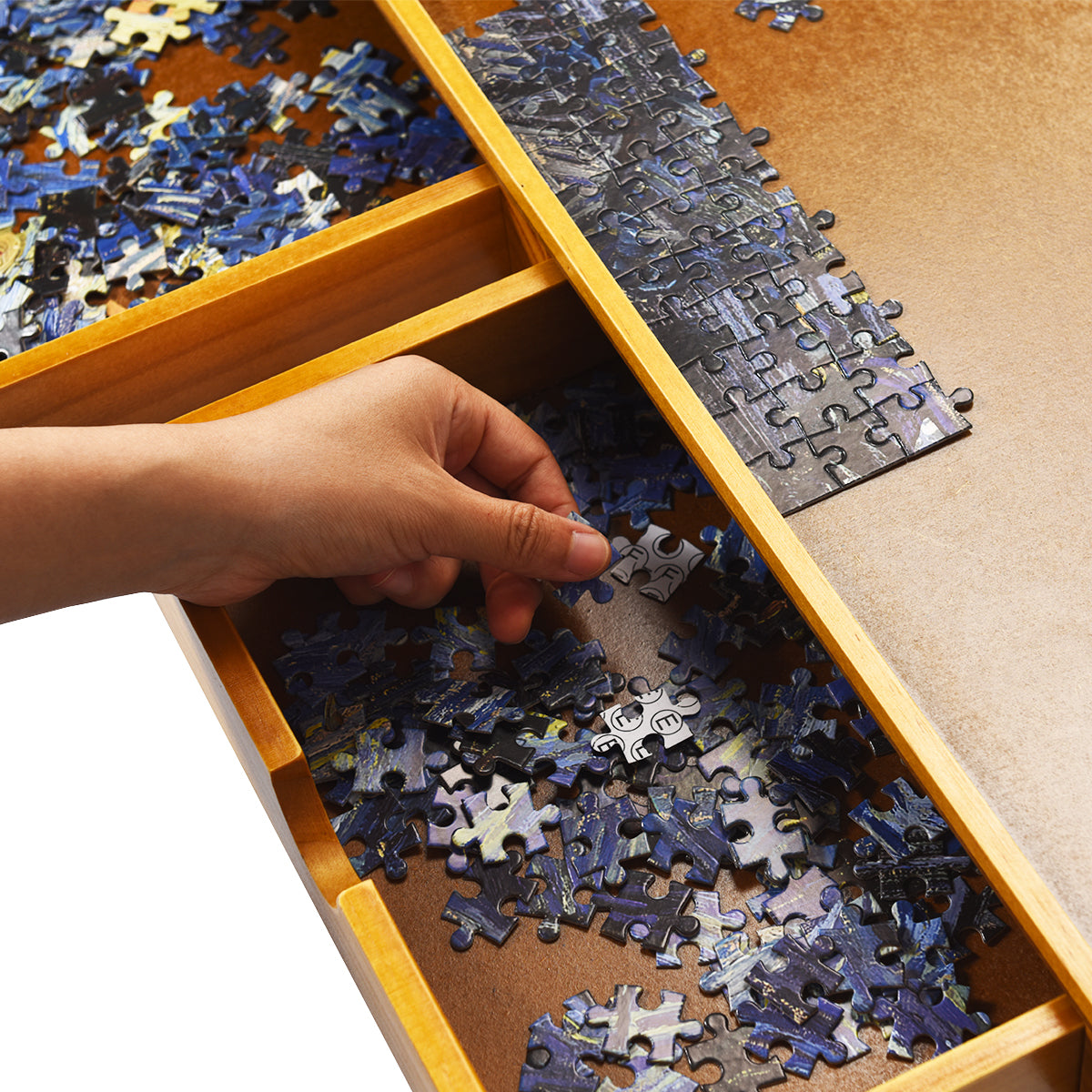 Pusselbord – med lådor Puzzle Board – 4 80 x 65 cm – Trä