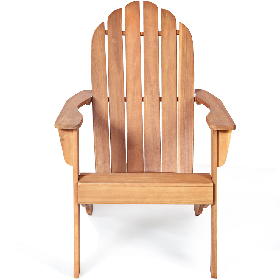 Adirondack – Trädgårdsstol Trädgårdsfåtölj Trädgårdsmöbler för terrassen Vit/Naturlig/Grå – Natur